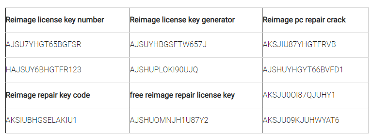 reimage licence key serial